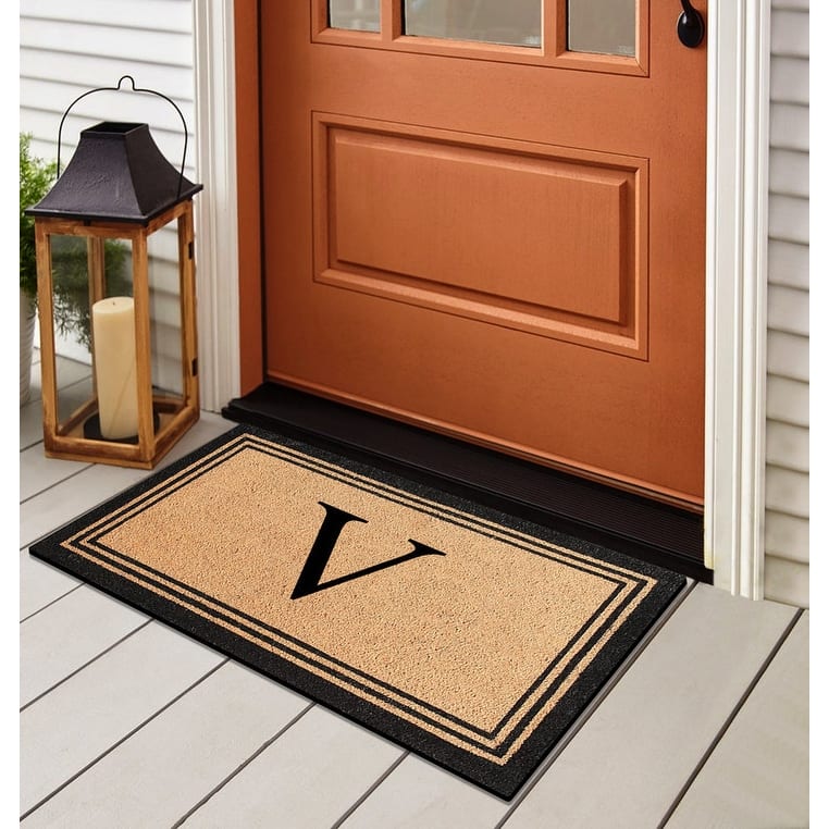 A1HC Natural Coir Doormat with Heavy Duty PVC Backing,0.75 Inch Pile Height, Perfect for Outdoor Use