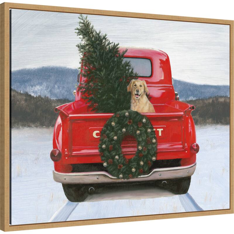 Christmas in the Heartland IV No Bow by James Wiens (28 x 23 in.), Framed Canvas Wall Art Print - Sylvie Natural