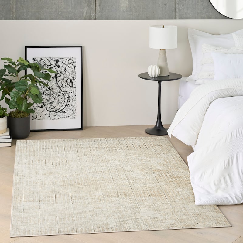 DKNY Grand Street Indoor only Beige Abstract Area Rug