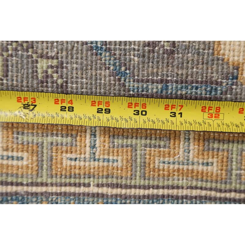 Vegetable Dye Geometric Khotan Oriental Area Rug Handmade Wool Carpet - 6'8" x 9'8"