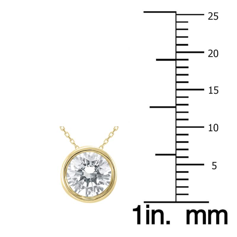 Marquee Certified 1 Carat Diamond Bezel Pendant in 14K Yellow Gold