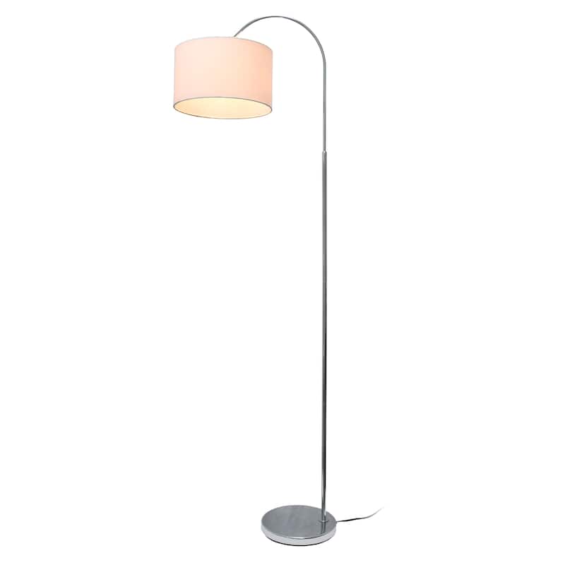 Simple Designs 66" Modern Brushed Nickel Arched Floor Lamp, With LED Bulb Included