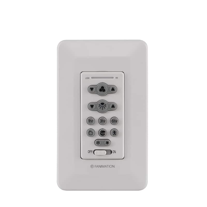16 Speeds DC Wall Control Reversing - Fan and Light with CCT Select - White - N/A
