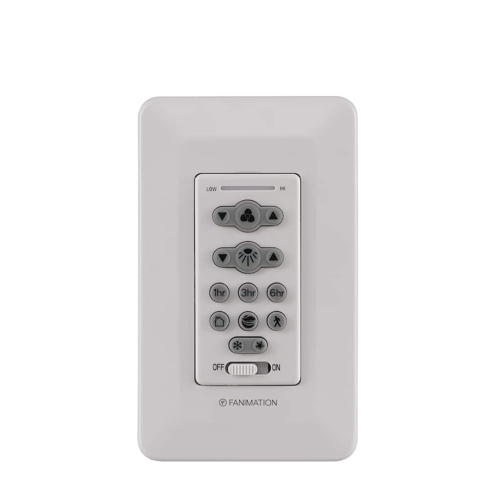 16 Speeds DC Wall Control Reversing - Fan and Light with CCT Select - White - N/A