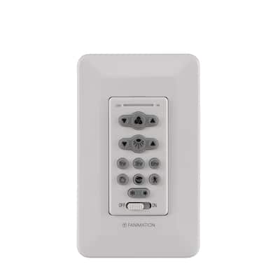 16 Speeds DC Wall Control Reversing - Fan and Light with CCT Select - White - N/A