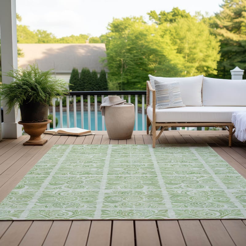 Machine Washable Indoor/ Outdoor Chantille Mosaic Rug
