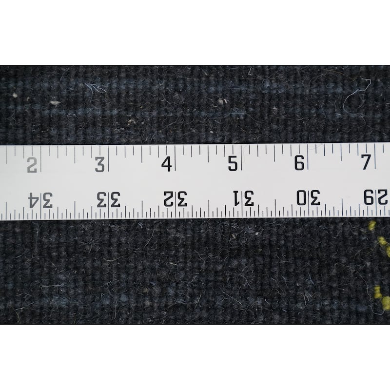 Hand Knotted Oriental 100% Wool Carpet Tribal Animal Pictorial Navy Blue & Blues Gabbeh Area Rug - 8' 10'' X 6' 3''