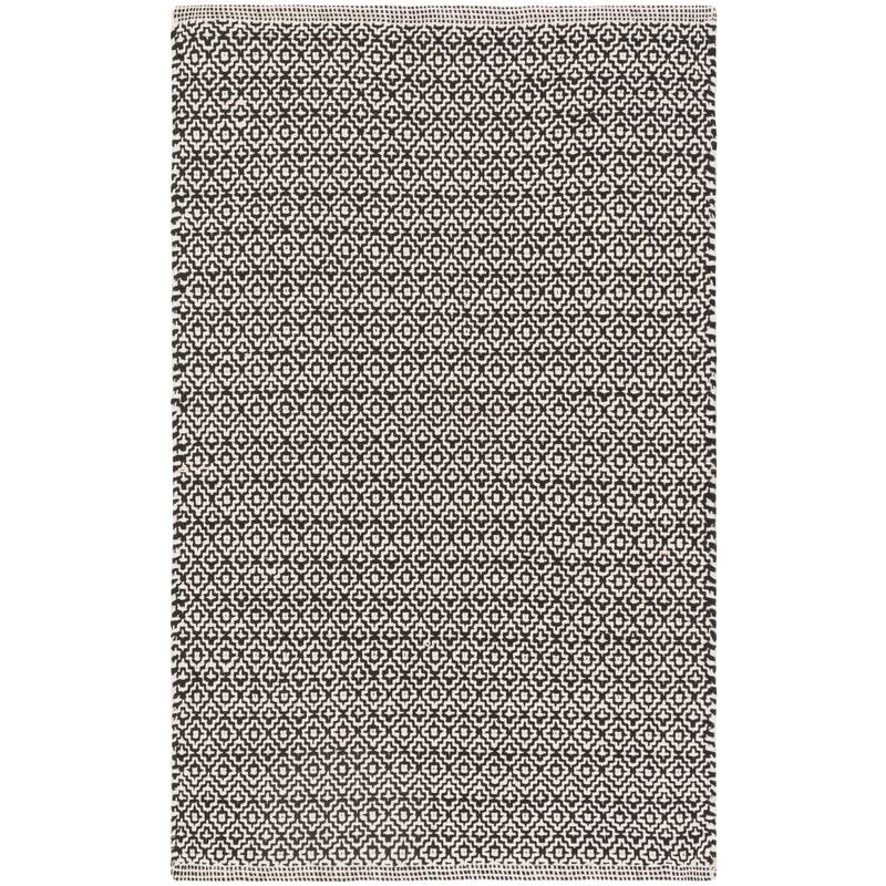 SAFAVIEH Montauk Glyn Handmade Cotton Area Rug - 2'6" x 4' - Ivory/Black