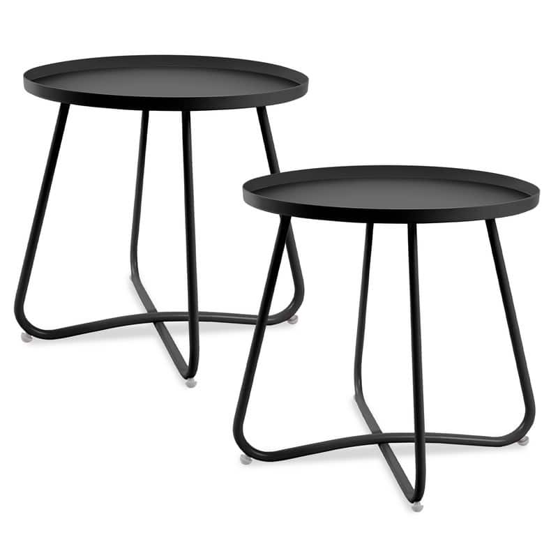 Outdoor Indoor End Table MetalW aterproof Round Side Table