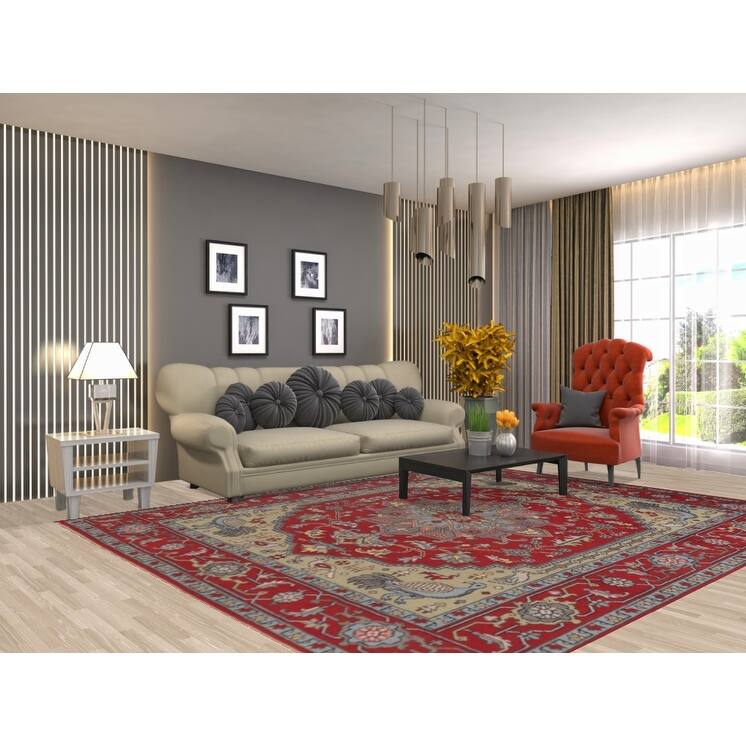 Animal Pictorial Ziegler Area Rug Hand-Knotted Wool Carpet - 7'11" x 9'10"