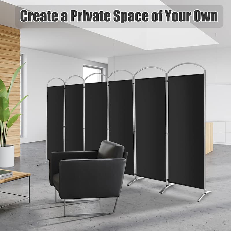 Costway 6 Panels Folding Privacy Screen 6 Ft Tall Fabric Privacy