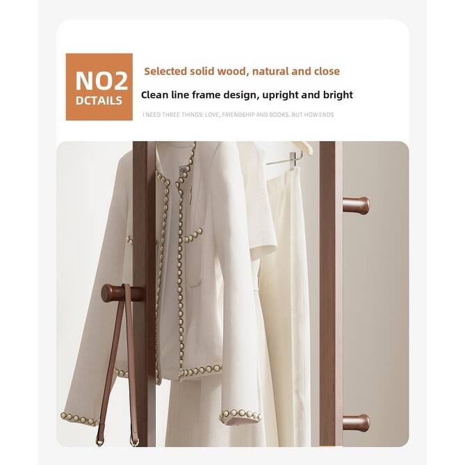 Solid Wood Coat Rack in Walnut - Space-Saving Design for Bedroom, Entryway & Living Room