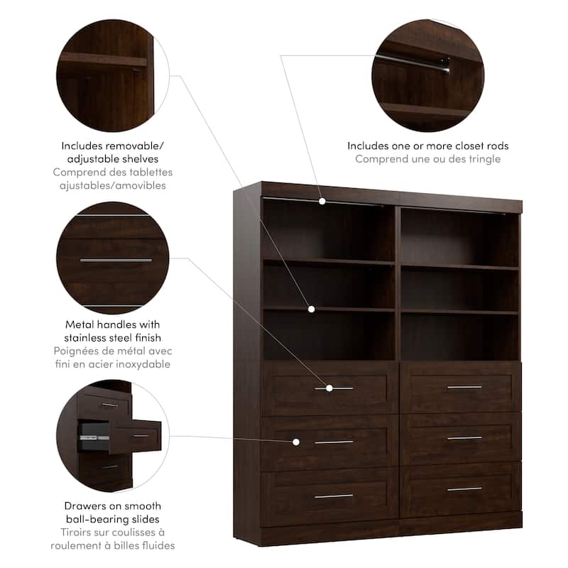 Pur 72W Closet Organizer with Drawers by Bestar