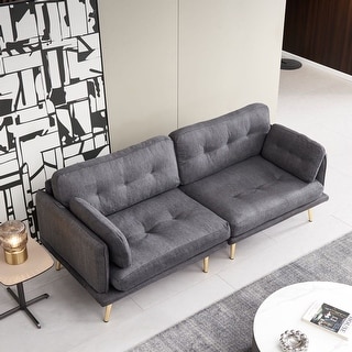 Accent Soft 3 Seat Sofa Couch Gold Metal Legs Chill Modern Living Room ...