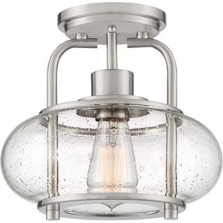 Trilogy 1-Light Semi-Flush Mount in Brushed Nickel