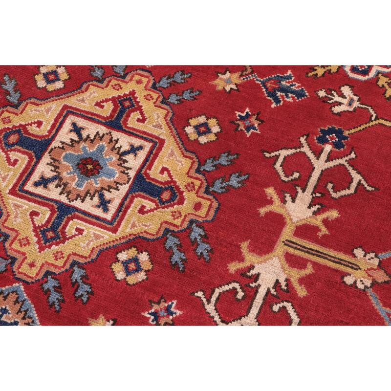 Bohemian Kazak Gavin Red/Beige Wool Rug - 5'8'' x 7'9''