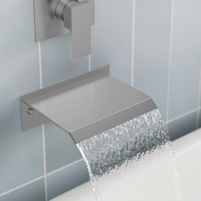 GRANDJOY Wall-Mount Waterfall Bathtub Faucets Single Handle Shower Faucets