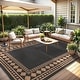 preview thumbnail 2 of 38, Area Rugs Modern Bordered Rug Easy Jute Rug Non-Slip Low Pile Indoor Outdoor Rugs for Living Room Patio Backyard