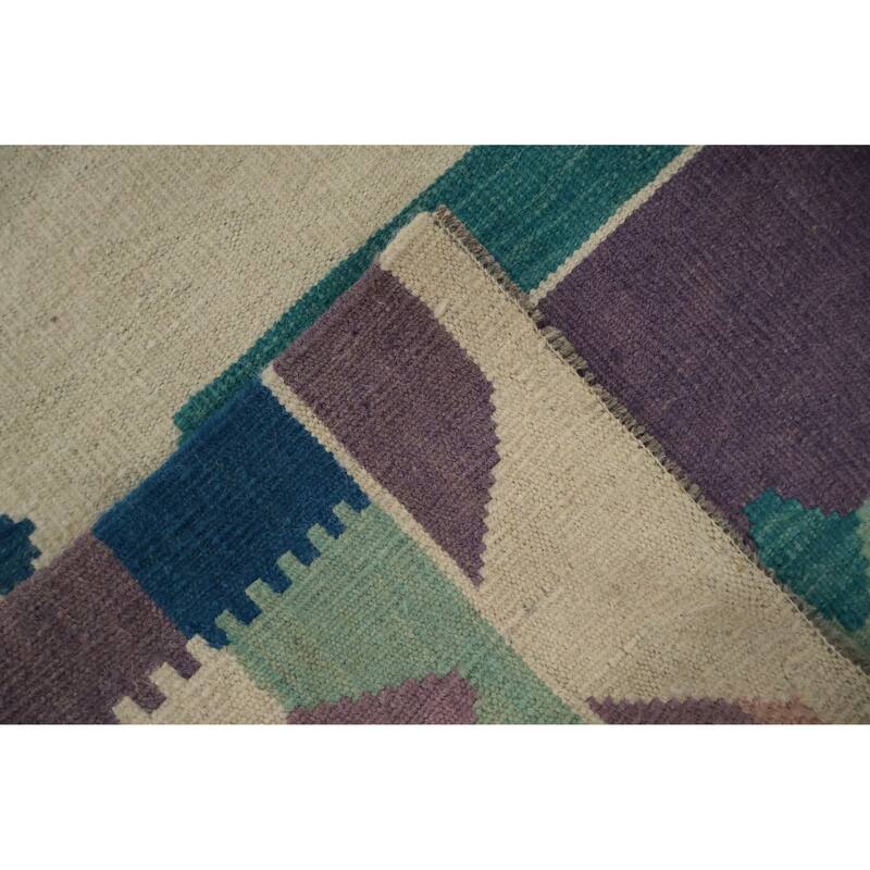 Hand Woven Oriental 100% Wool Carpet Southwestern Tribal Multi-Colored Kilim Area Rug - 11' 6'' X 8' 2''