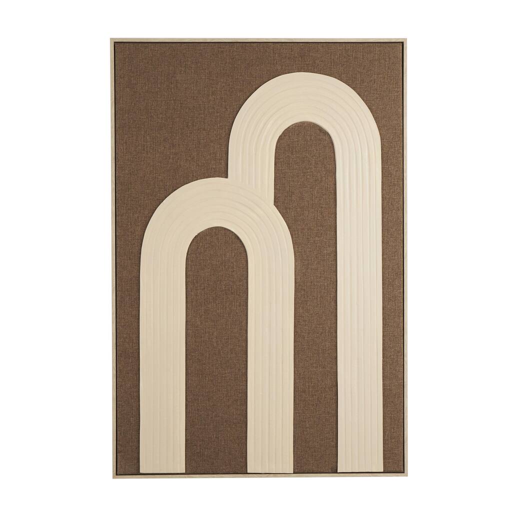 Polyester Geometric Living Room Wall Decor with Tan Layered Arches - Brown - Roche River Decor