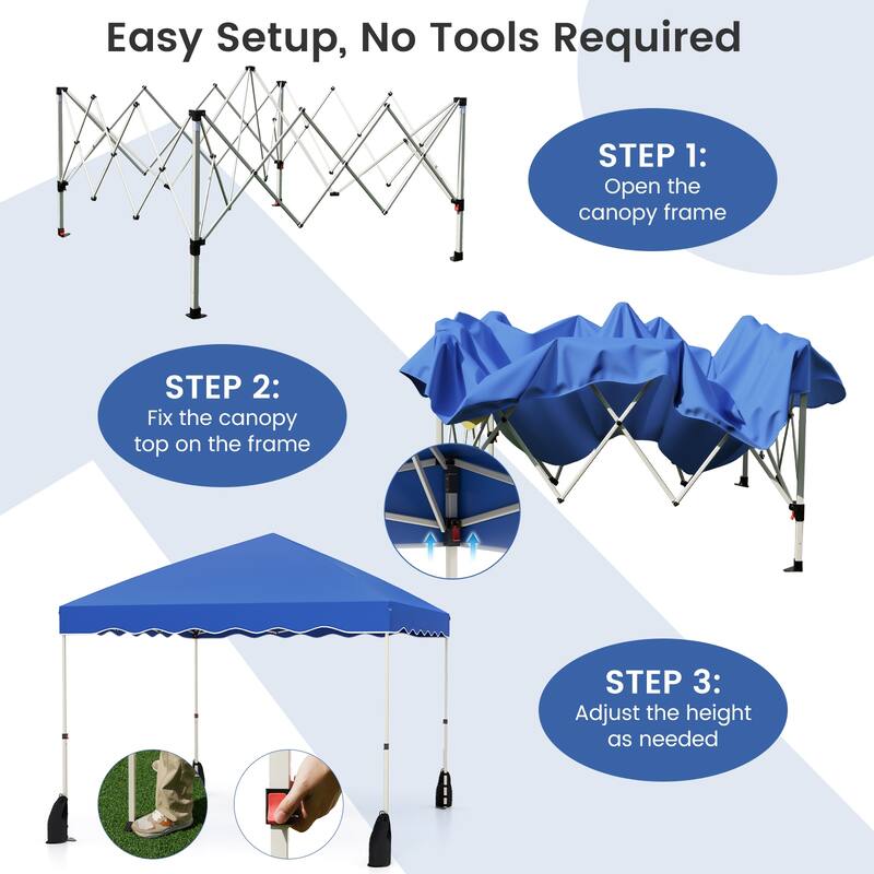 Gymax 10 X 10 FT Pop up Canopy Tent Portable Foldable Patio Shelter w/