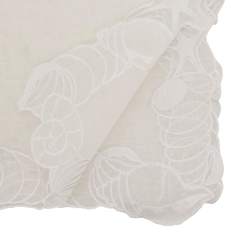 Embroidered Seashells Design Table Runner - 14"x72"