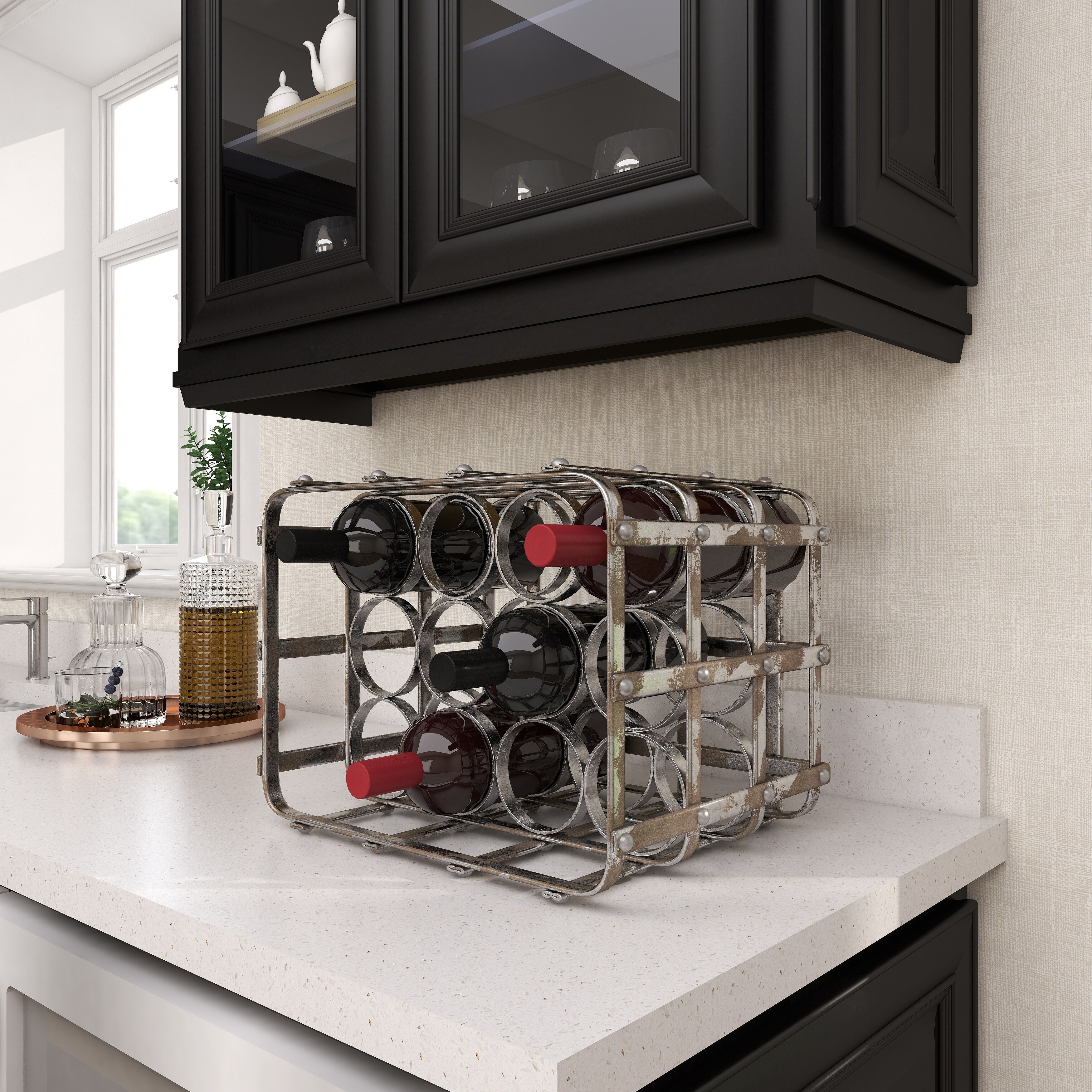 Industrial Metal Wine Rack
