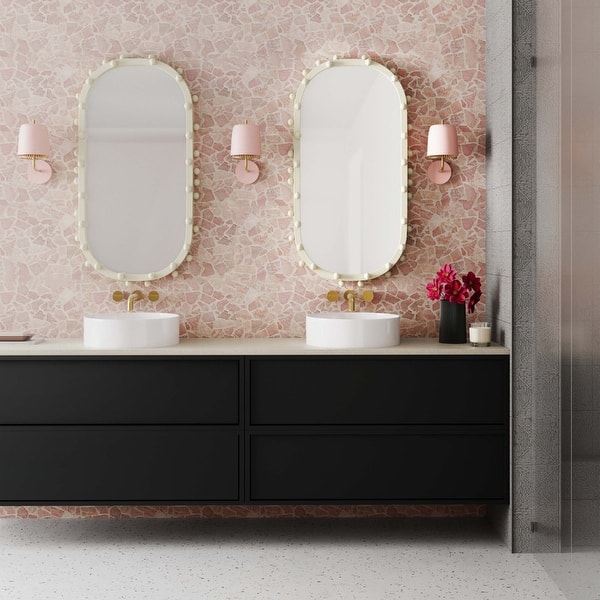 slide 2 of 7, Bubbles Ivory Large Oval Wall Mirror - N/A