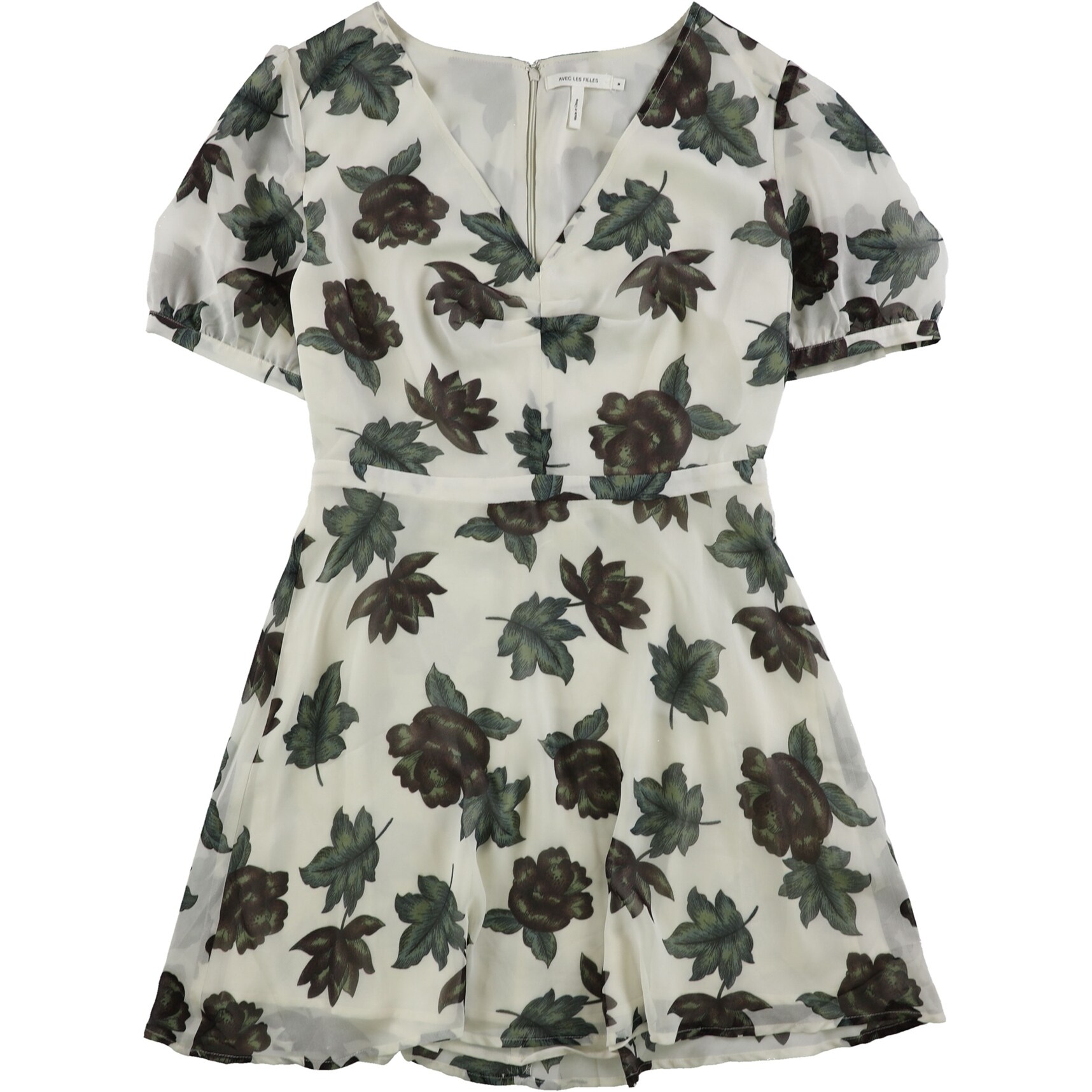 Shop Avec Les Filles Womens Peony A Line Dress Off White Medium