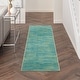 preview thumbnail 18 of 131, Nourison Essentials Solid Contemporary Indoor/Outdoor Area Rug 2'2"x14' - Blue/Green