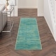 preview thumbnail 71 of 183, Nourison Essentials Solid Contemporary Indoor/ Outdoor Area Rug 2'2" x 7'6" Runner - Blue Green