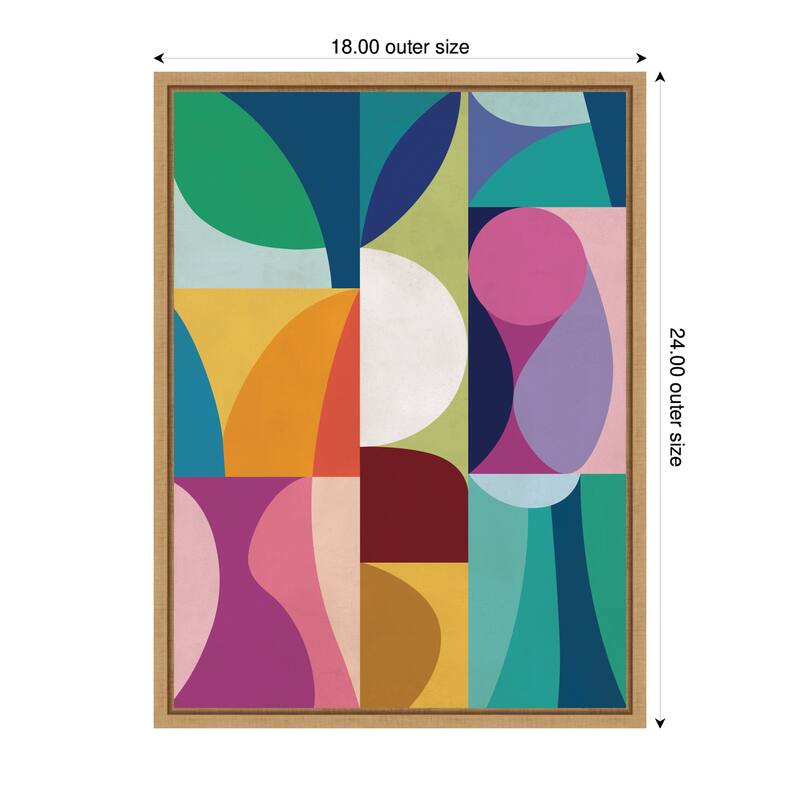 Kate and Laurel Abstract 01 by Rachel Lee Framed Canvas Wall Art Print