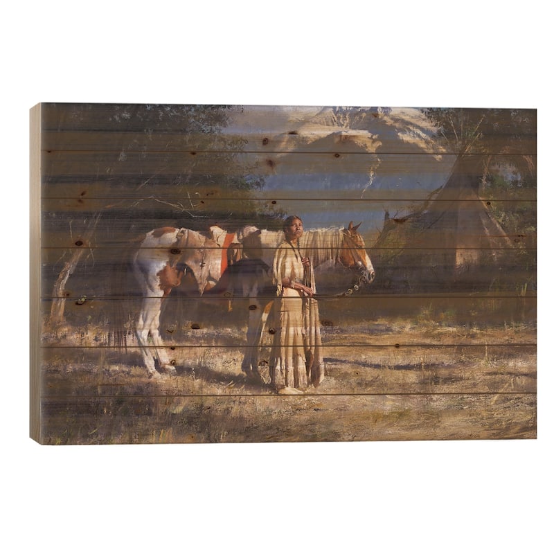 Companions Print On Wood by David Edward Kucera - Multi-Color - 26x40x1.5