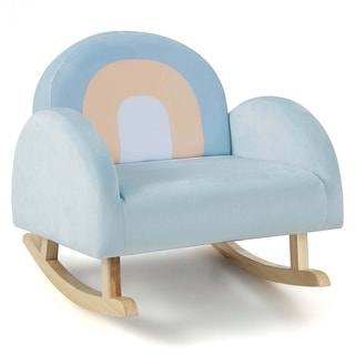 Toddler Rocking Chair Children's Upholstered Velvet Rocker Armchair