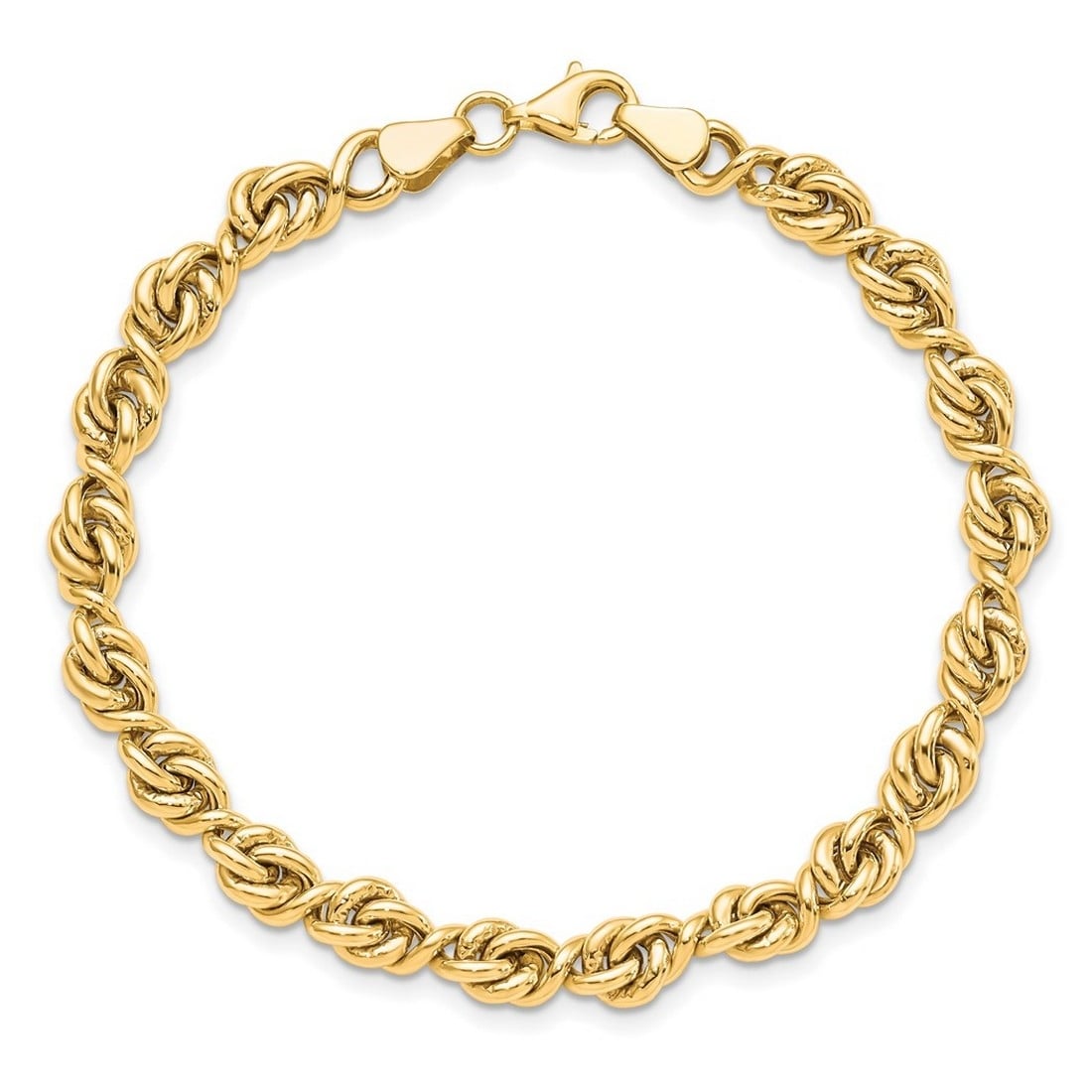 Curata 10k Yellow Gold 7.25" 8mm Polished Love-knot Fancy Link Bracelet