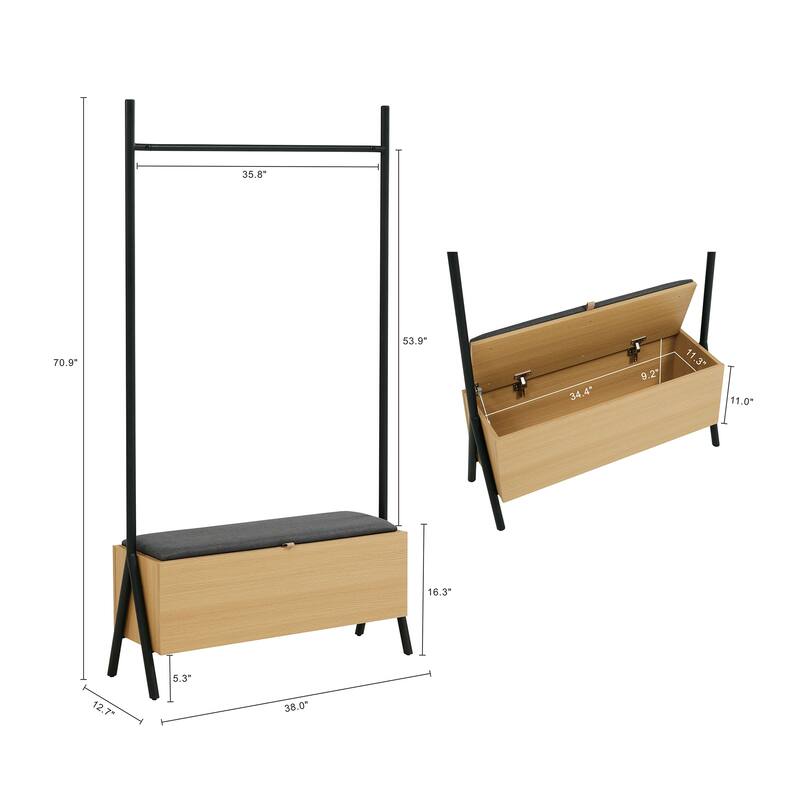 Manhattan Comfort Paloma 38" Open Hanging Closet