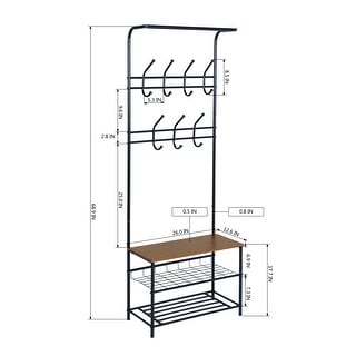 Heavy Duty Metal Garment Rack Entryway Bench Bathroom Drying Rack - Bed ...