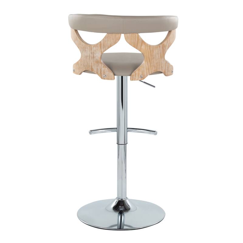 Carson Carrington Viby Adjustable Bar Stool with Rounded T Footrest (Set of 2)