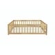 preview thumbnail 61 of 69, Queen Size Floor Bed with Fence, Door, Rubber Wood Frame & Safety Guardrails