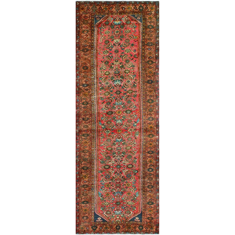 Noori Rug Fine Vintage Distressed Dorsey Red/Brown Runner - 3'5" x 10'0"