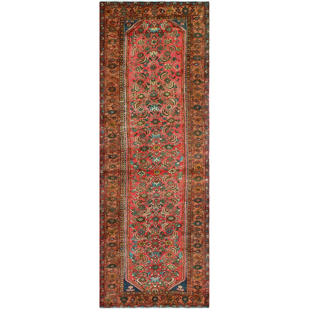 Noori Rug Fine Vintage Distressed Dorsey Red/Brown Runner - 3'5" x 10'0"