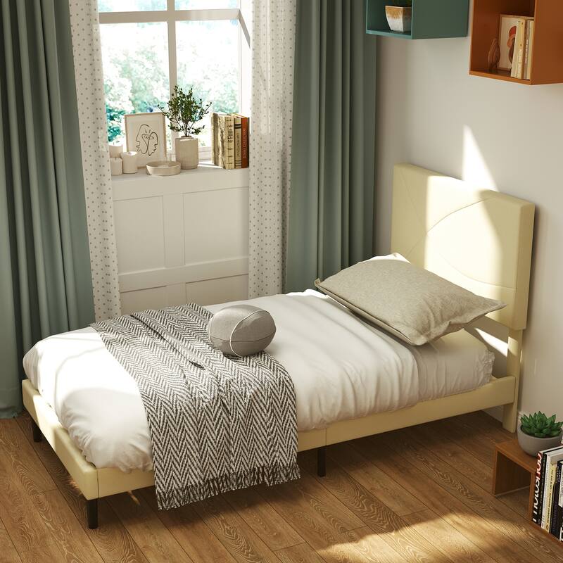 Homy Casa Platform Bed with LED Headboard & Charging Ports