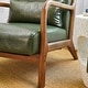 preview thumbnail 72 of 107, Glitzhome Set of 2 30.75"H Mid-Century Modern PU Leather Accent Armchairs with Rubberwood Frame - 25.75"L x 33.75"W x 30.75"H