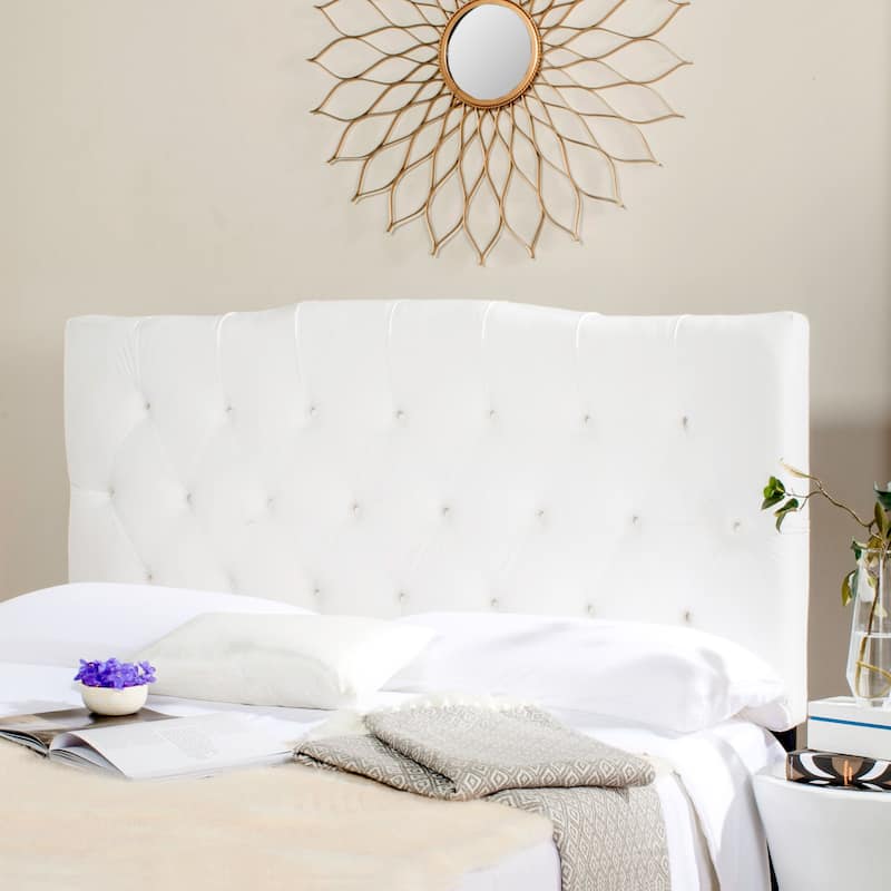 SAFAVIEH Shasta Arctic Grey Upholstered Tufted Headboard (King) - White - King