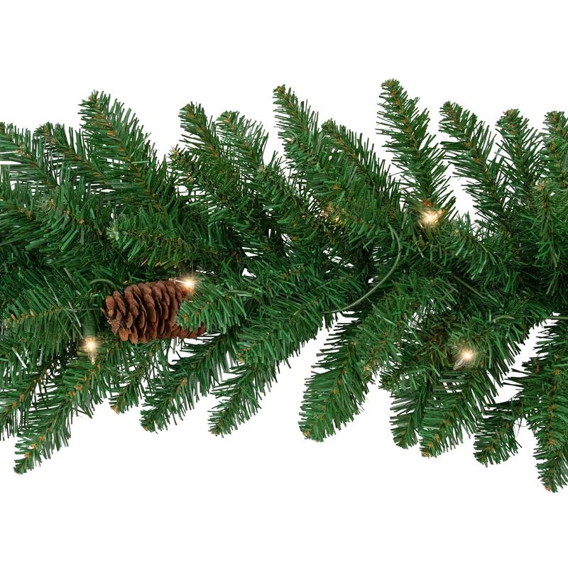 9' x 12" Pre-Lit Black River Pine Artificial Christmas Garland, Clear Lights
