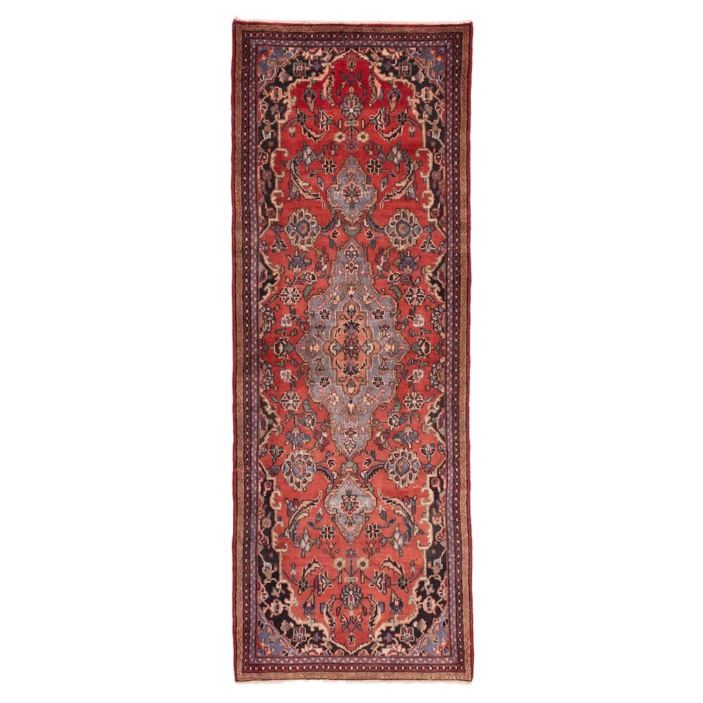 ECARPETGALLERY Hand-knotted Andelz Red Wool Rug - 3'6 x 10'0