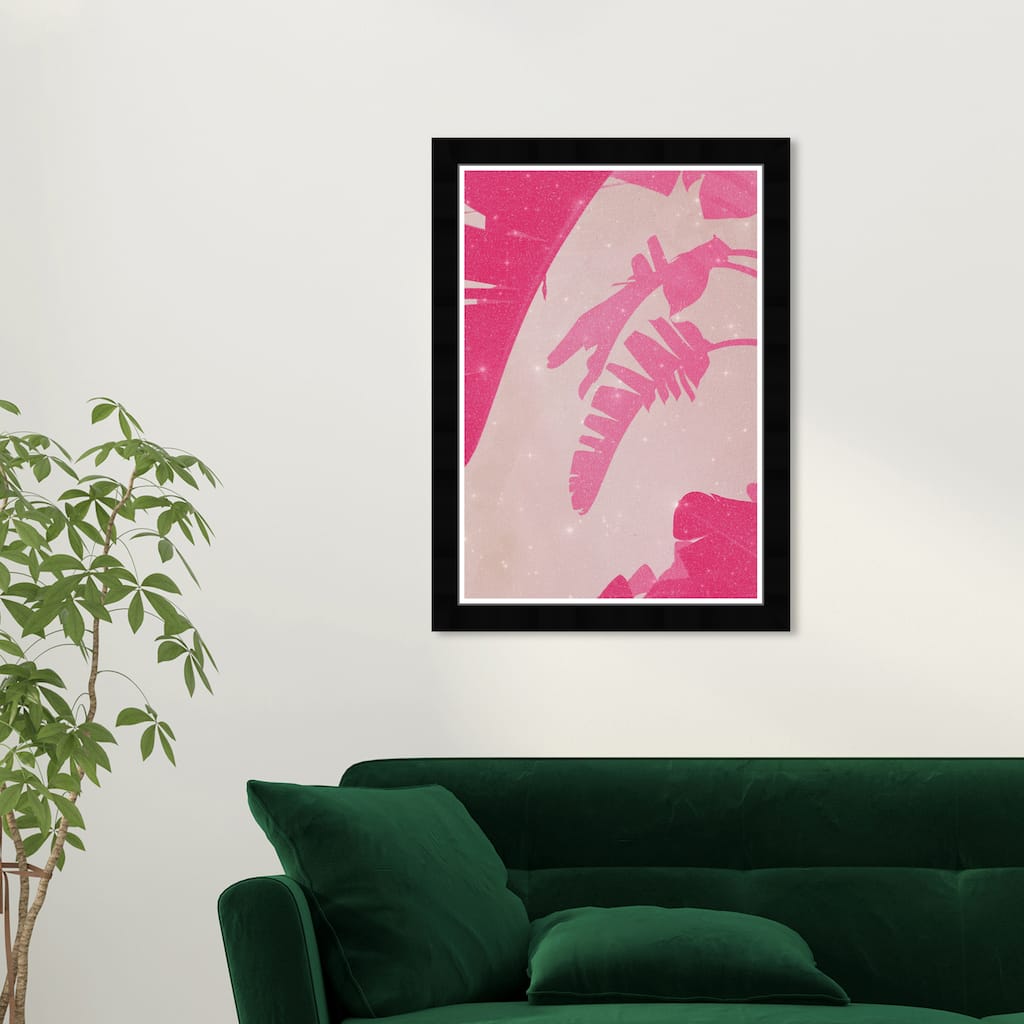 Wynwood Studio Prints Floral and Botanical Pink Palms Pink and Dark Pink Glam Wall Art Canvas Print