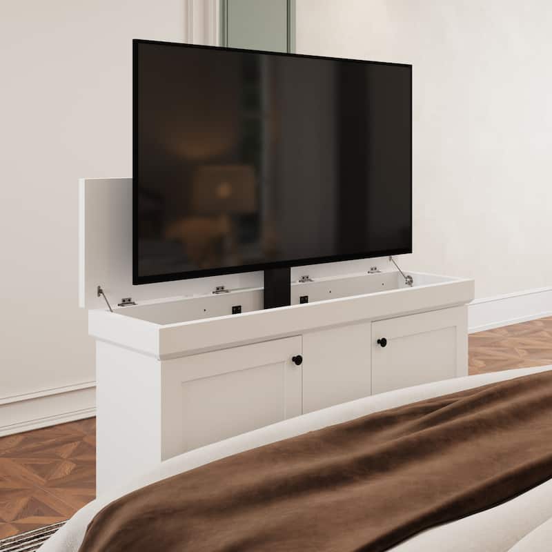 Motorized TV Lift Cabinet for TVs up to 50 Inch, Pop Up TV Lift Console with Remote Control, Hidden TV Cabinet Stand