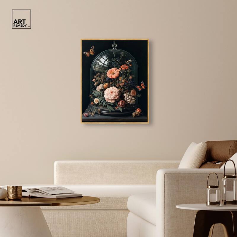 Bell Jar Garden I Canvas by Art Remedy