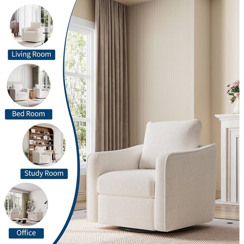 360° Swivel Upholstered Accent Sofa Chair for Living Room, Bedroom, Office, Nursery